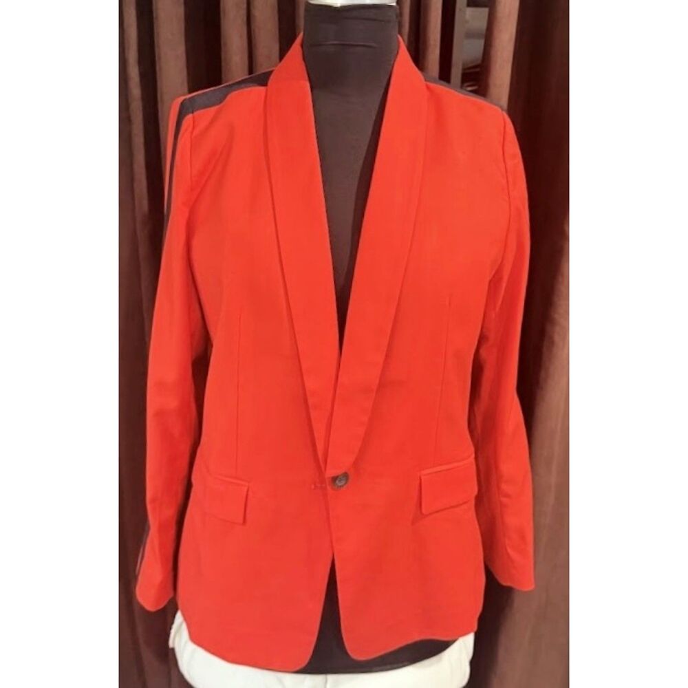 NWT Wild Fang Empower Tux Blazer Red/clementine orange with black stripe - Large